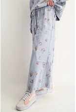Willie Western Print Washed Terry Pants Grey
