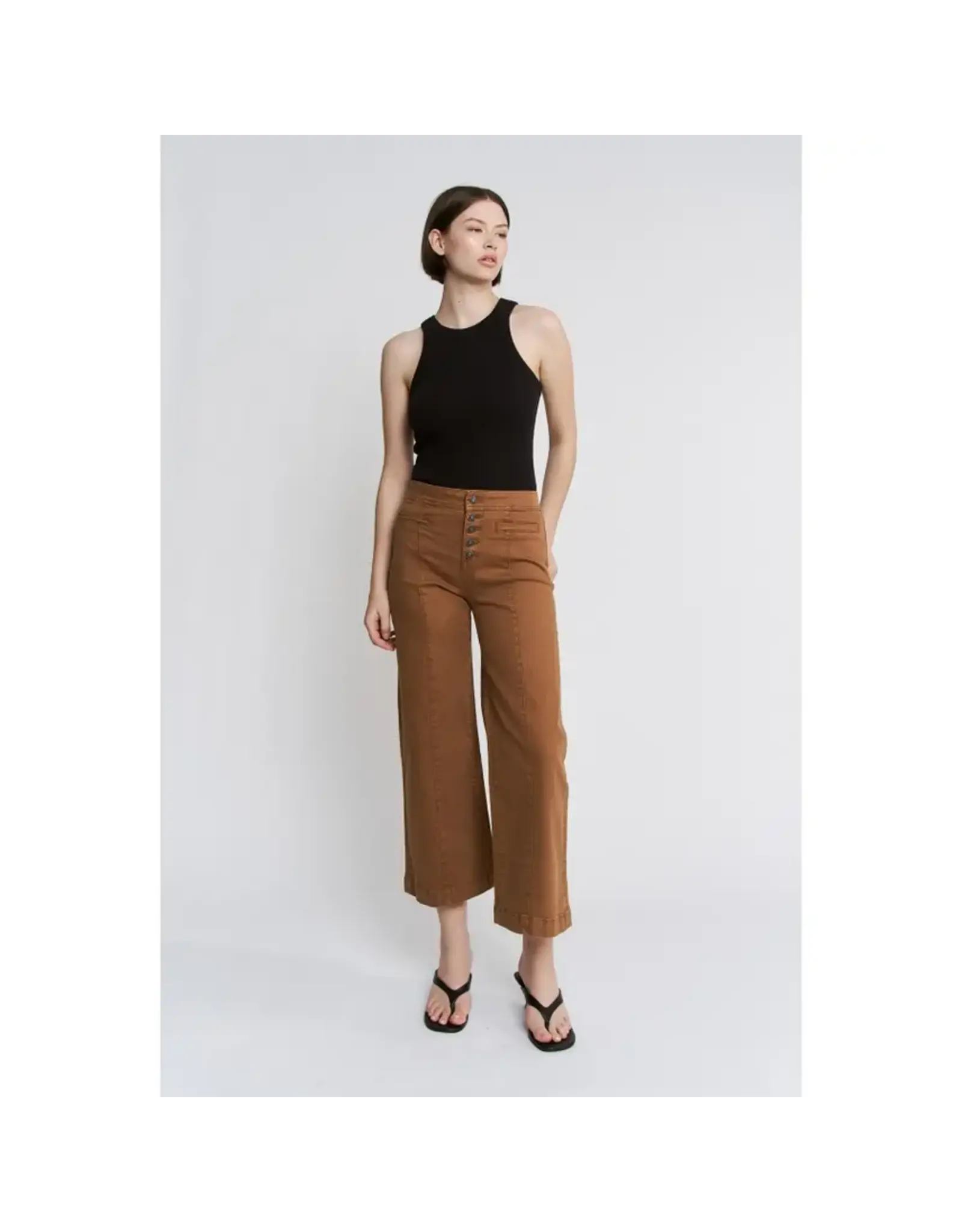 Mila Caramel High Rise Wide Leg Jean
