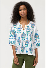 Johnny Was Johnny Was Split Neck Linen Blouse - Boheme
