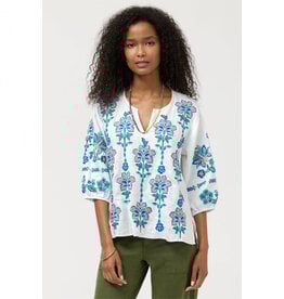 Johnny Was Johnny Was Split Neck Linen Blouse - Boheme