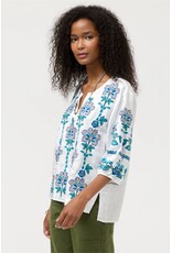 Johnny Was Johnny Was Split Neck Linen Blouse - Boheme
