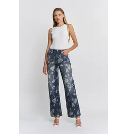 Meredith High Rise Wide Leg Floral Jean