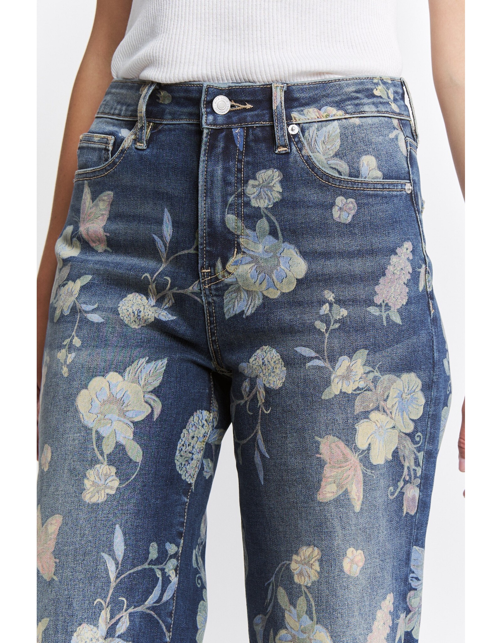 Meredith High Rise Wide Leg Floral Jean