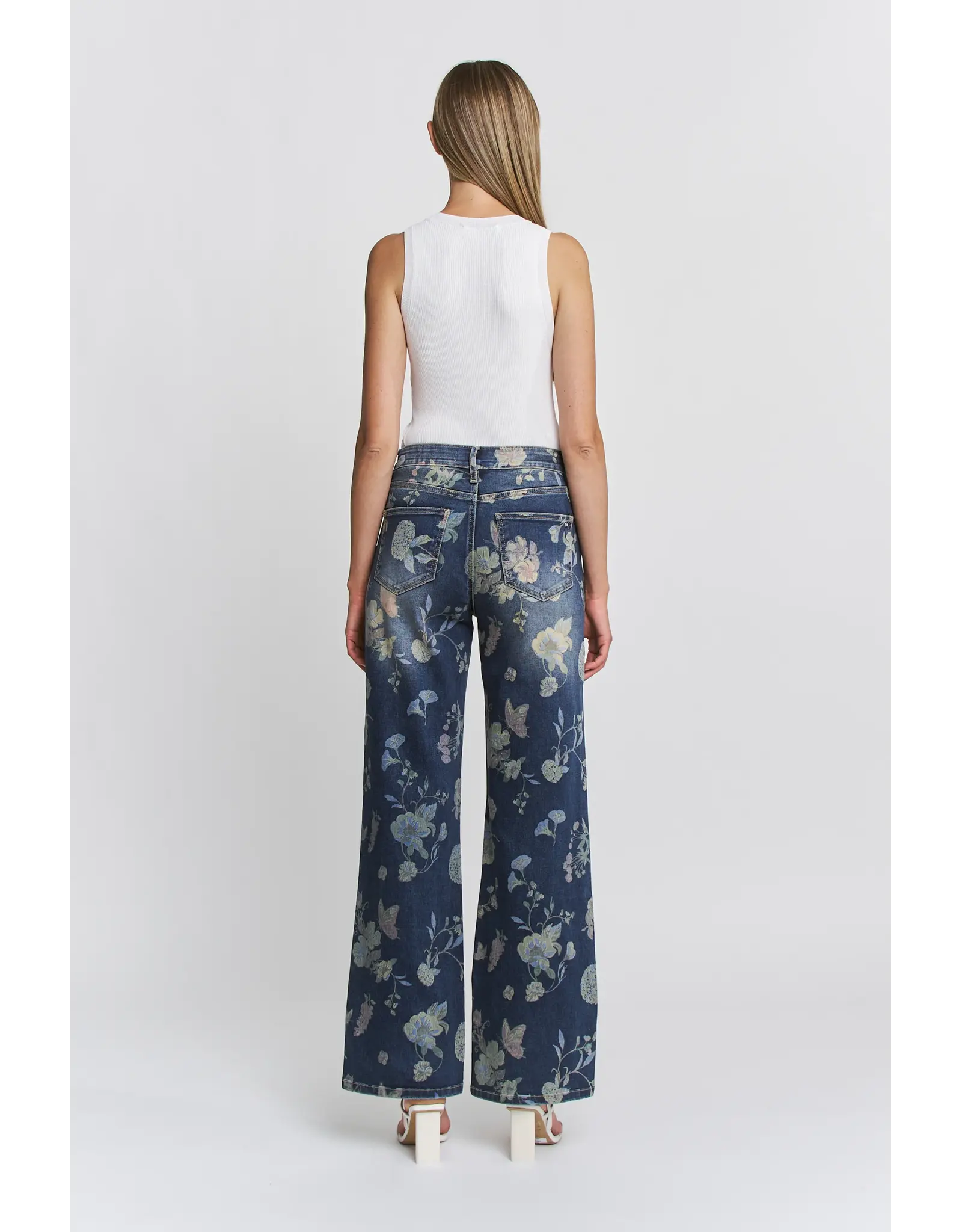 Meredith High Rise Wide Leg Floral Jean