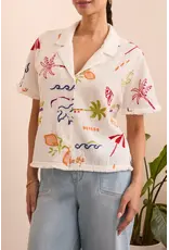 Tribal Tribal Embroidered Blouse w/ Fringe