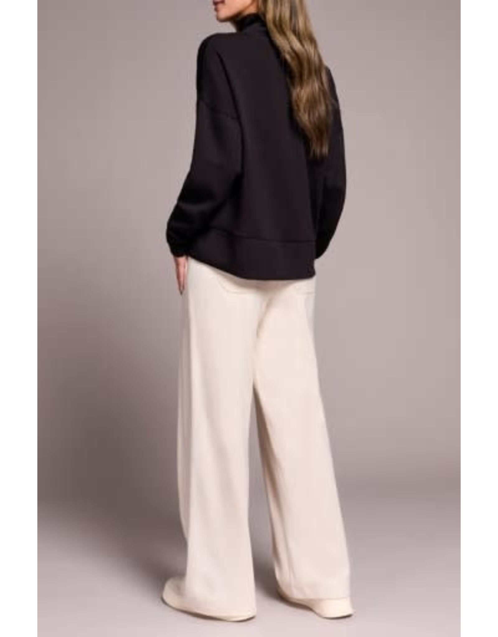 Tribal Tribal Techno Lux Drop Shoulder Funnel Neck Knit Top