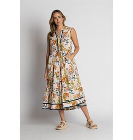 Prairie Sleeveless Midi Dress White