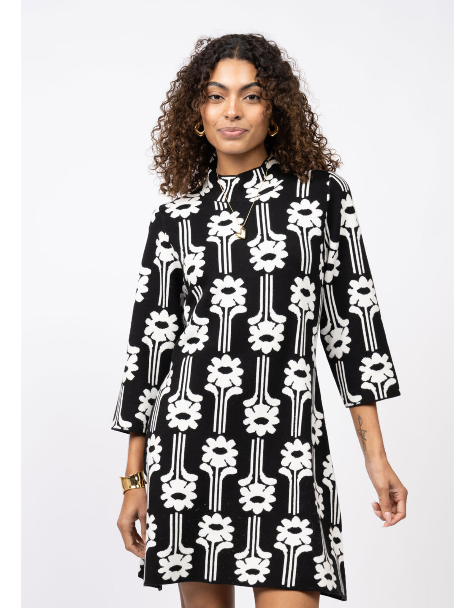 Uncle Frank Uncle Frank Power Flower Knit Dress  Black