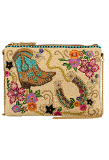 On the Range Western Boots and Horseshoe Ivory Beaded Mini