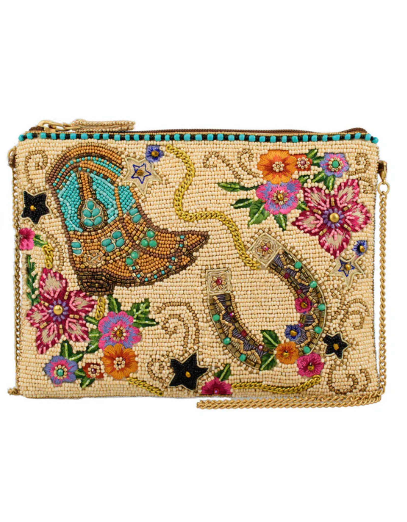On the Range Western Boots and Horseshoe Ivory Beaded Mini