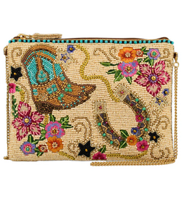 On the Range Western Boots and Horseshoe Ivory Beaded Mini