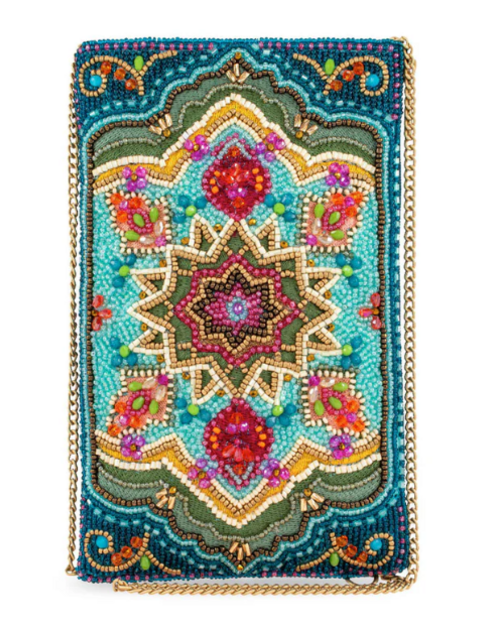 Venice Beaded Mult-Color Mosaic Crossbody Phone Bag