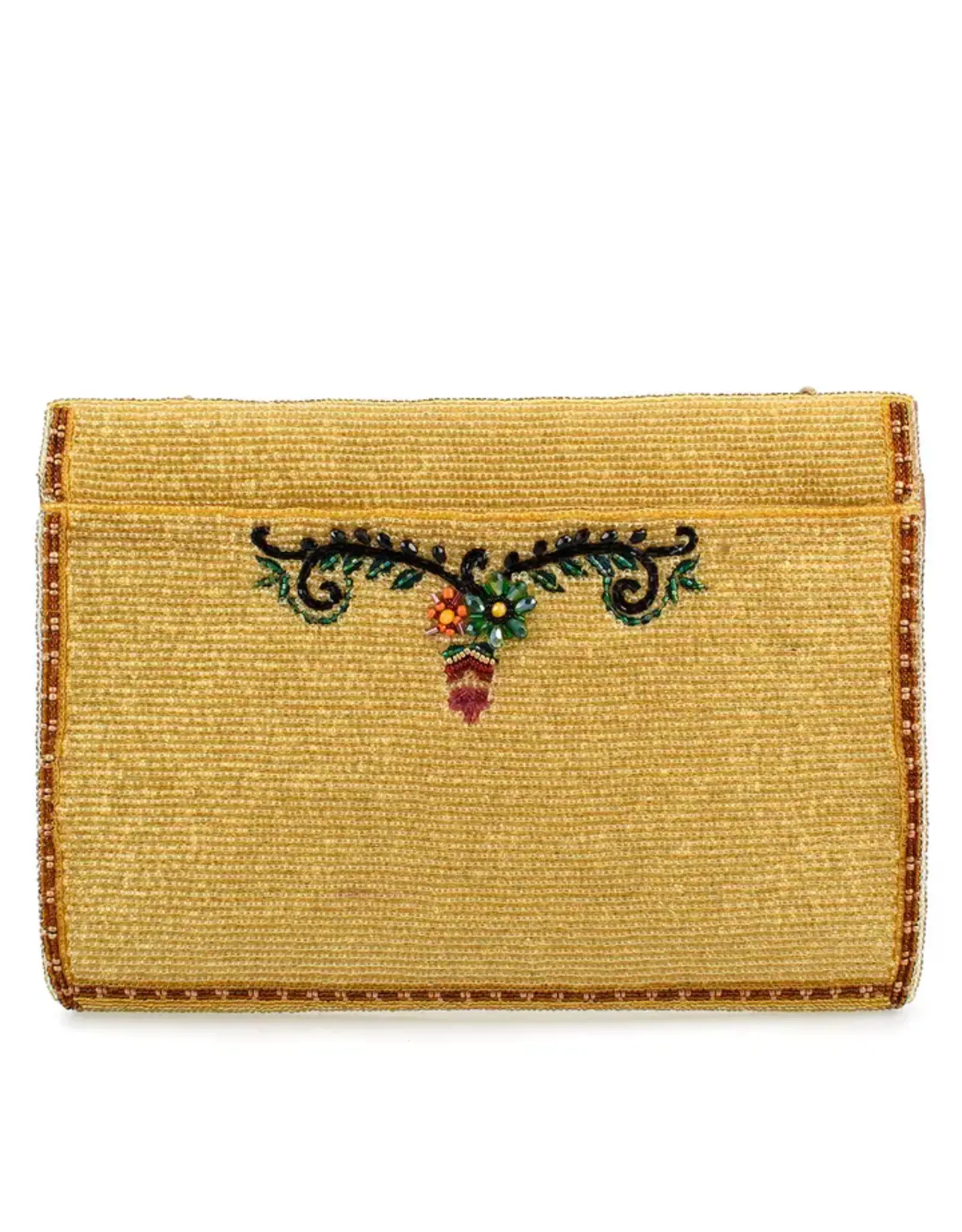 Desert Sunrise Beaded Cactus and Floral Crossbody Handbag