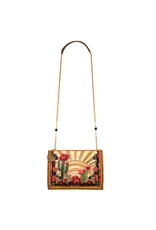 Desert Sunrise Beaded Cactus and Floral Crossbody Handbag