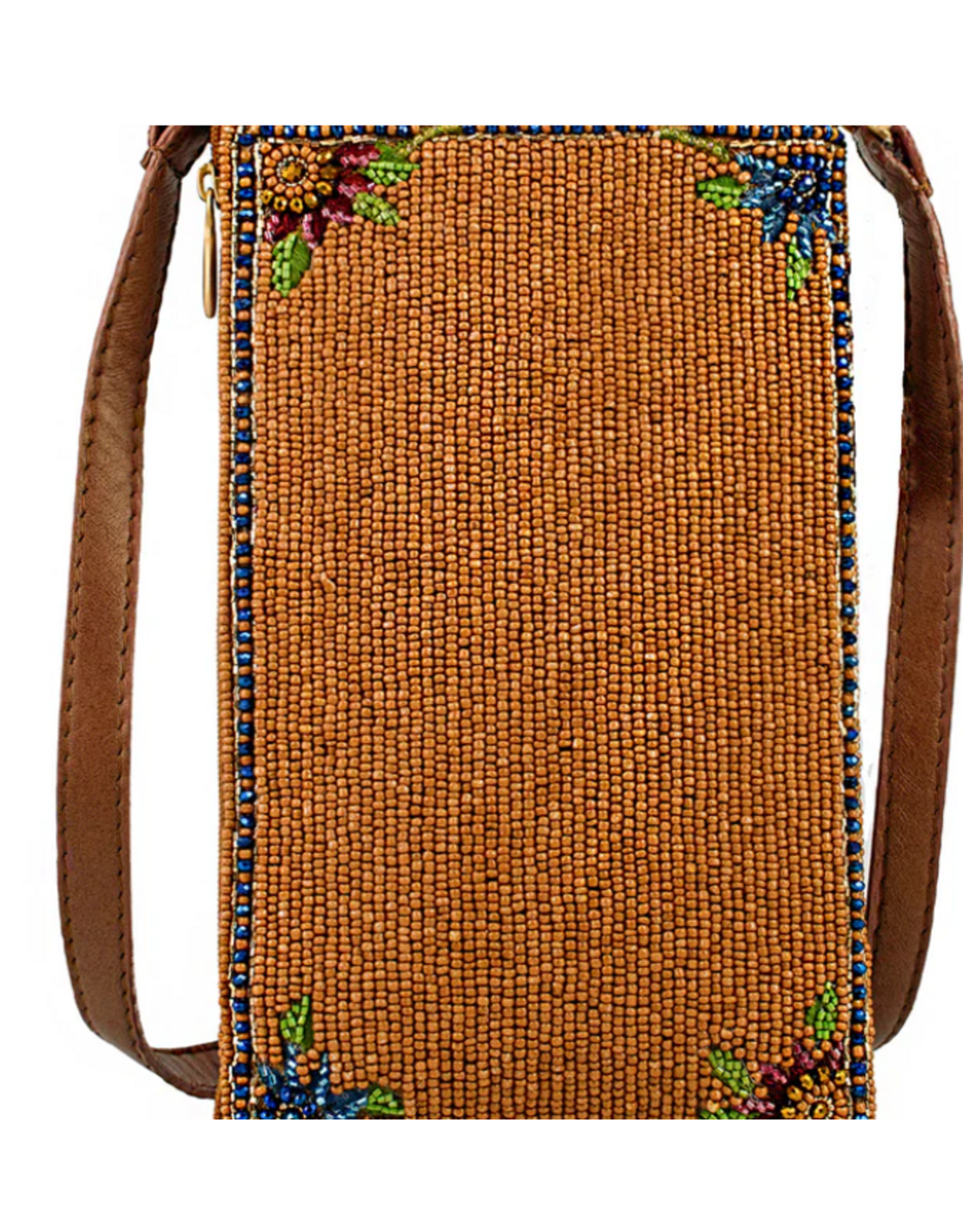 Garden Groove Ivory Guitar with Flowers Beaded Crossbody