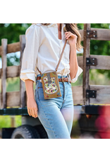 Garden Groove Ivory Guitar with Flowers Beaded Crossbody