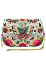 Dream Chaser Ivory Beaded Butterfly Crossbody Clutch Handbag