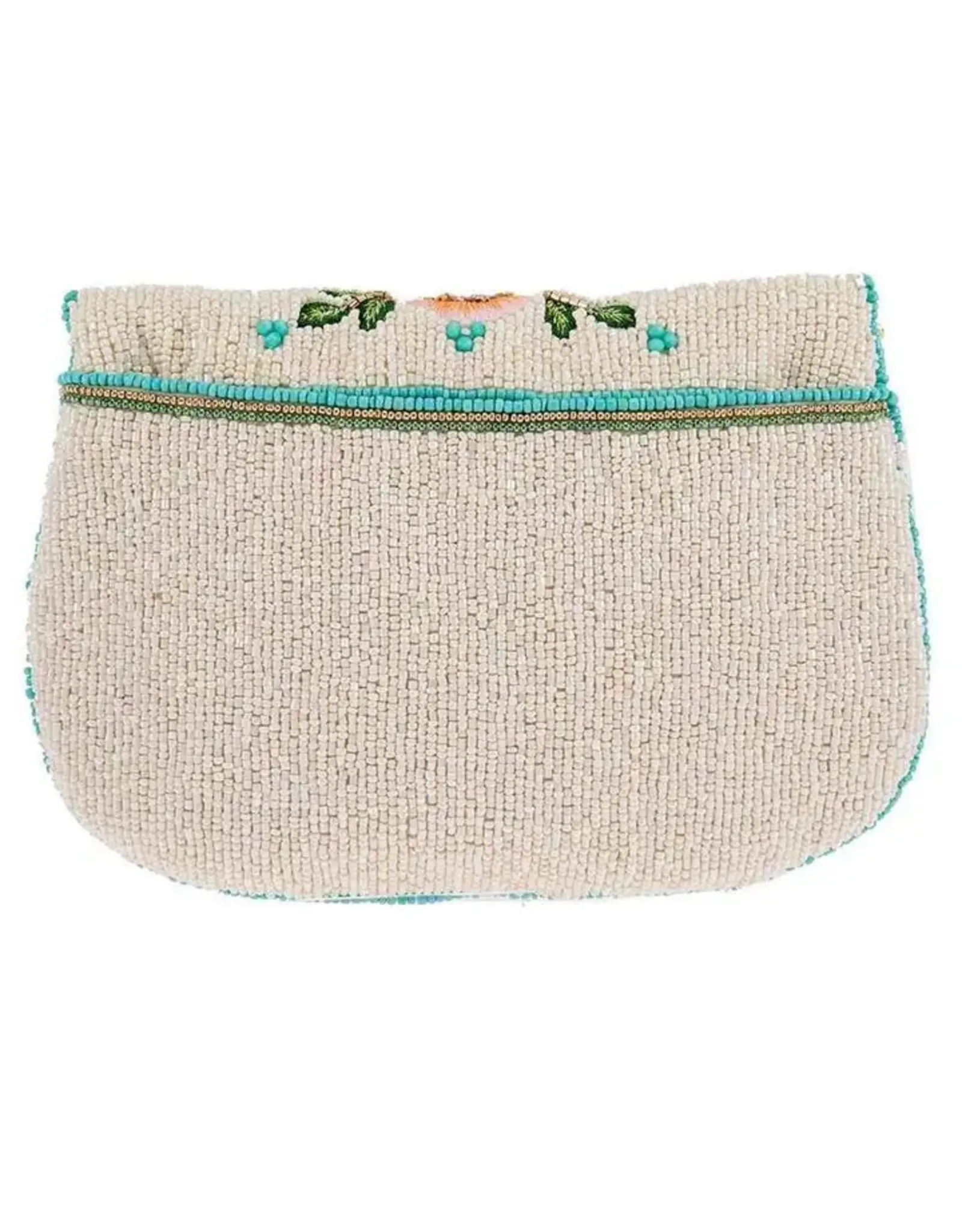 Dream Chaser Ivory Beaded Butterfly Crossbody Clutch Handbag