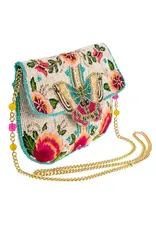 Dream Chaser Ivory Beaded Butterfly Crossbody Clutch Handbag