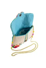 Dream Chaser Ivory Beaded Butterfly Crossbody Clutch Handbag