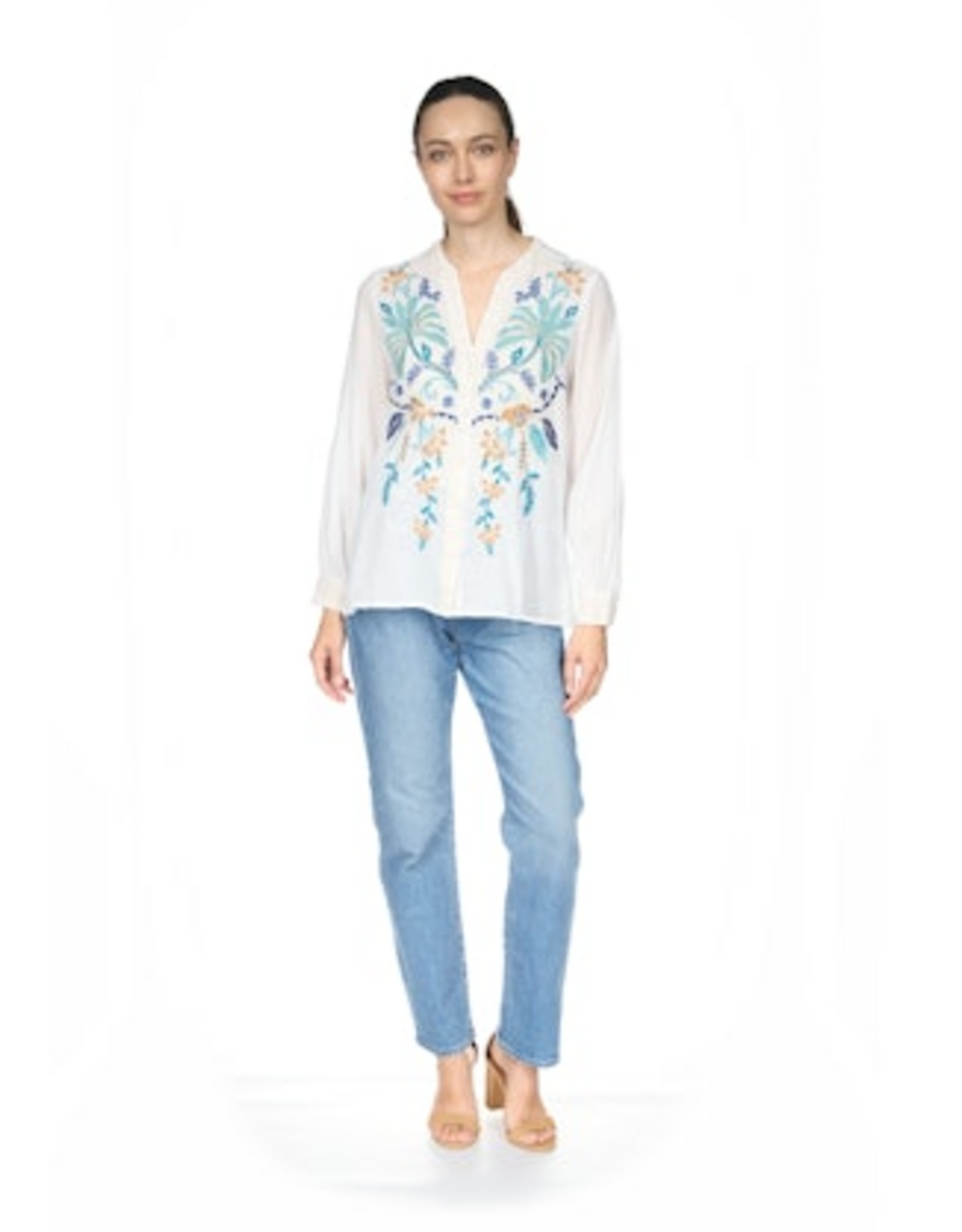 Johnny Was Johnny Was Relaxed Button Down Shirt - Una