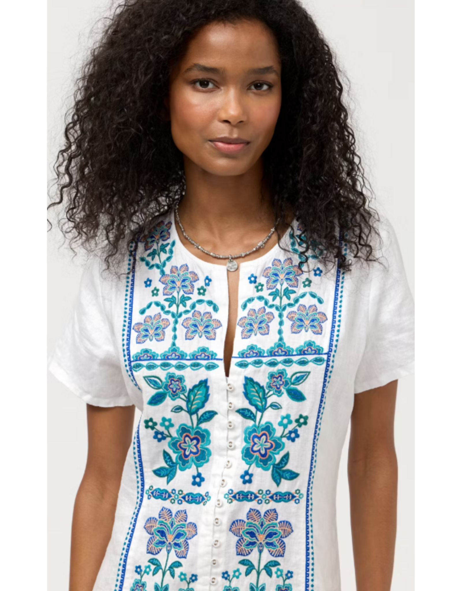 Johnny Was Johnny Was Button Front Linen Dress - Boheme