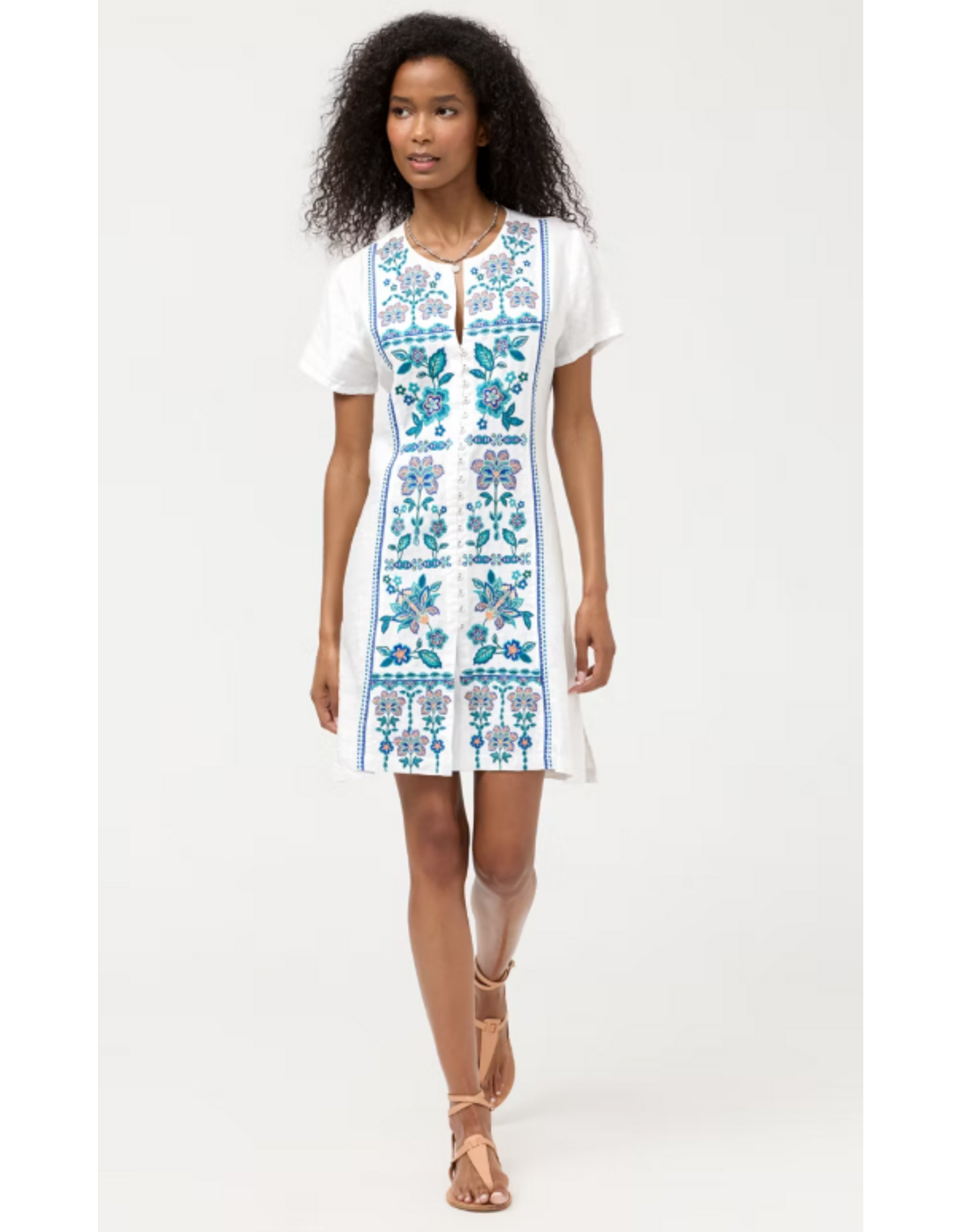 Johnny Was Johnny Was Button Front Linen Dress - Boheme