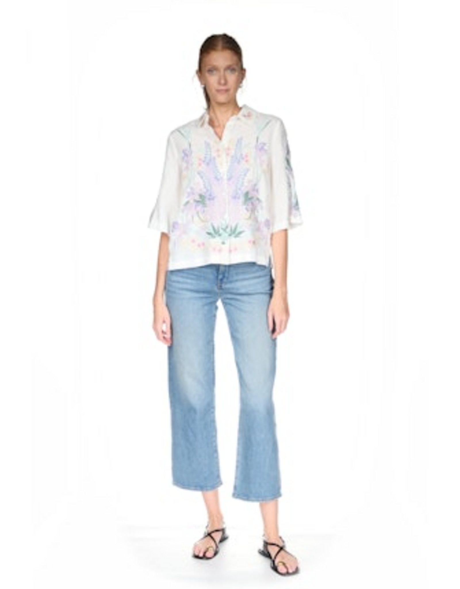 Johnny Was Johnny Was Linen Kimono Sleeve Shirt - Marleigh