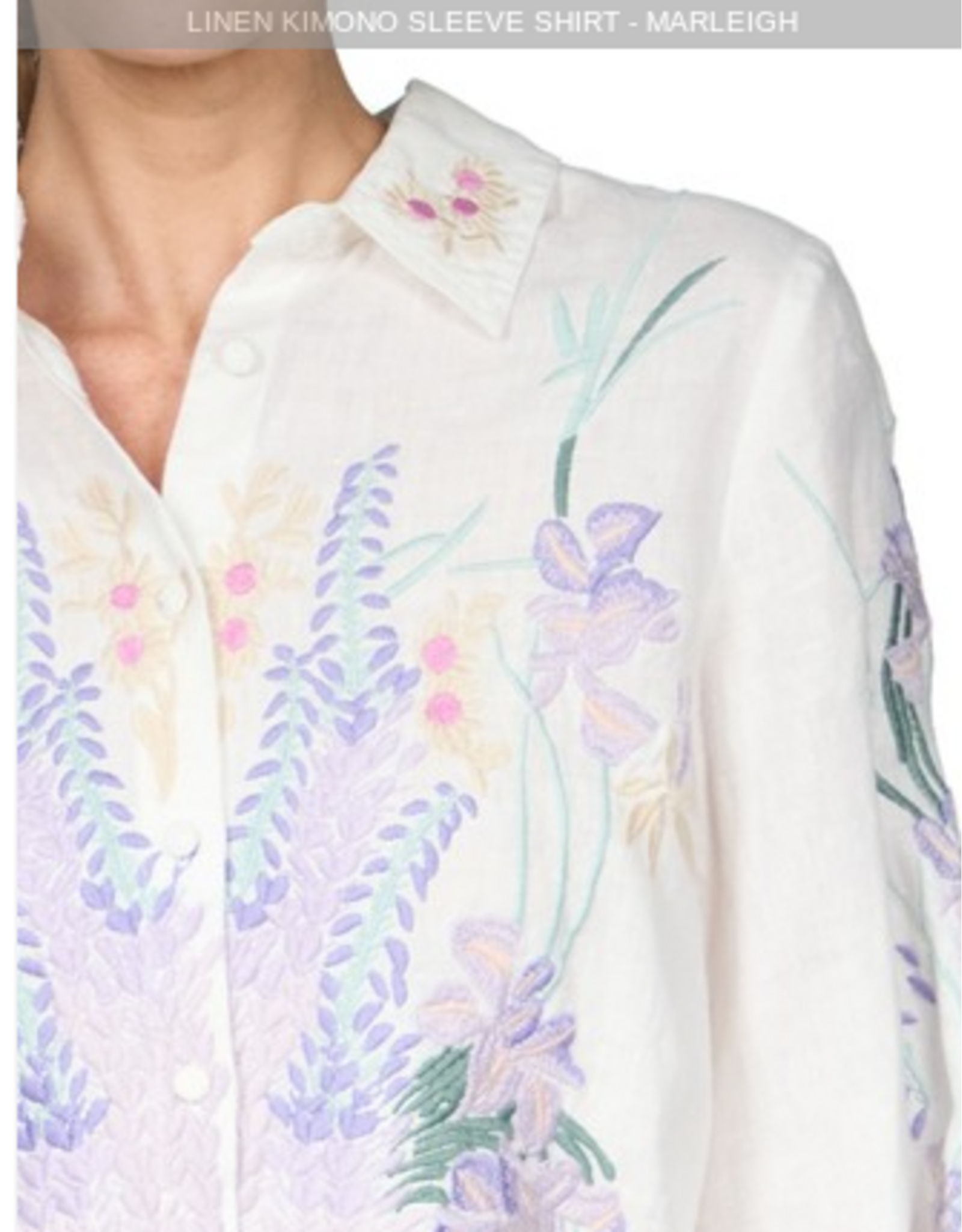Johnny Was Johnny Was Linen Kimono Sleeve Shirt - Marleigh
