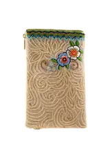 Soaring Spirit Beaded Dragonfly and Floral Crossbody Bag