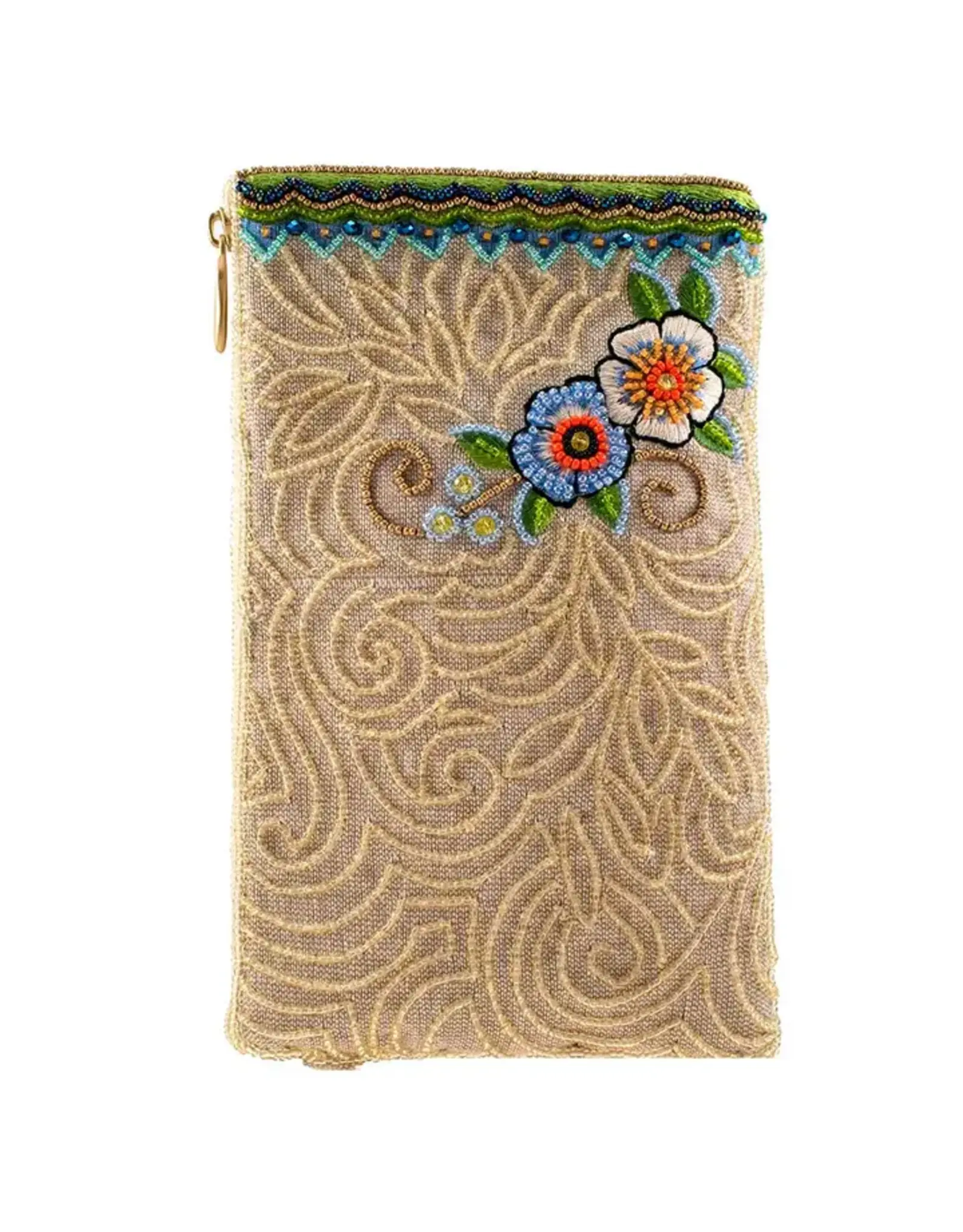 Soaring Spirit Beaded Dragonfly and Floral Crossbody Bag
