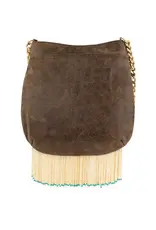 Line Dance Beaded Cowboy Boots and Flowers Crossbody Handbag