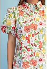 Dahlia Floral Print Pleated Midi Dress