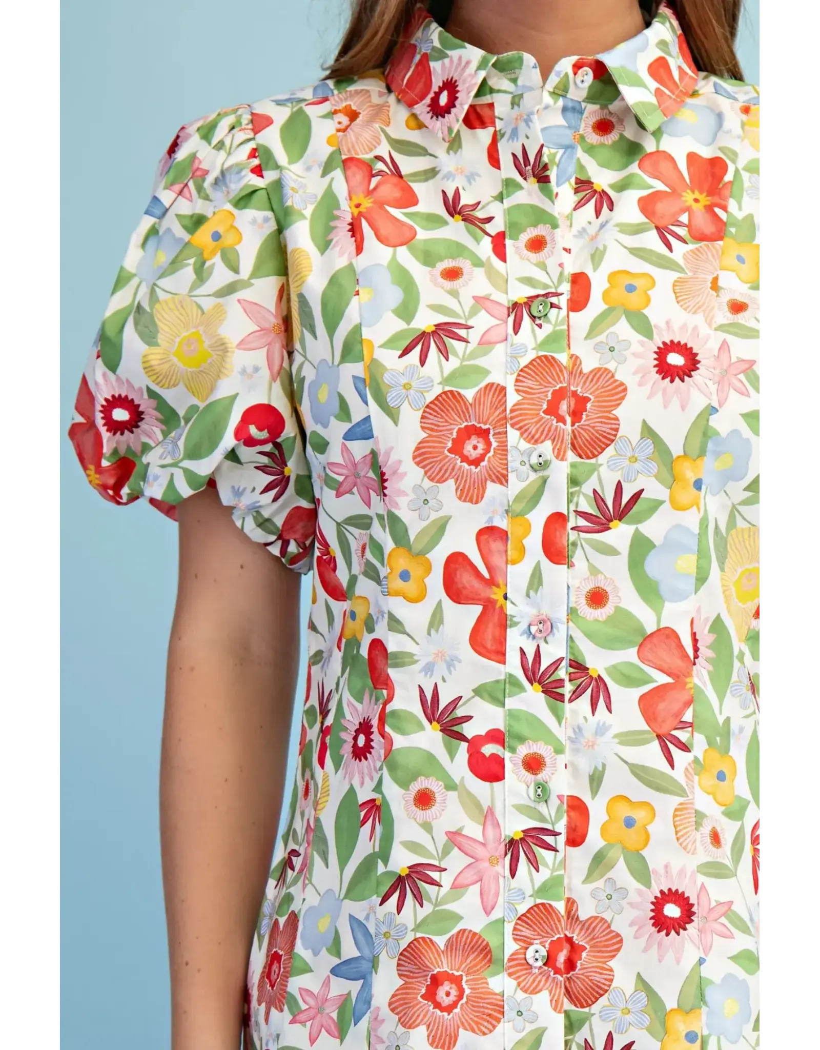 Dahlia Floral Print Pleated Midi Dress