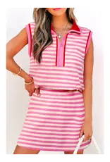 Heather Pink Stripe Two-Piece Set
