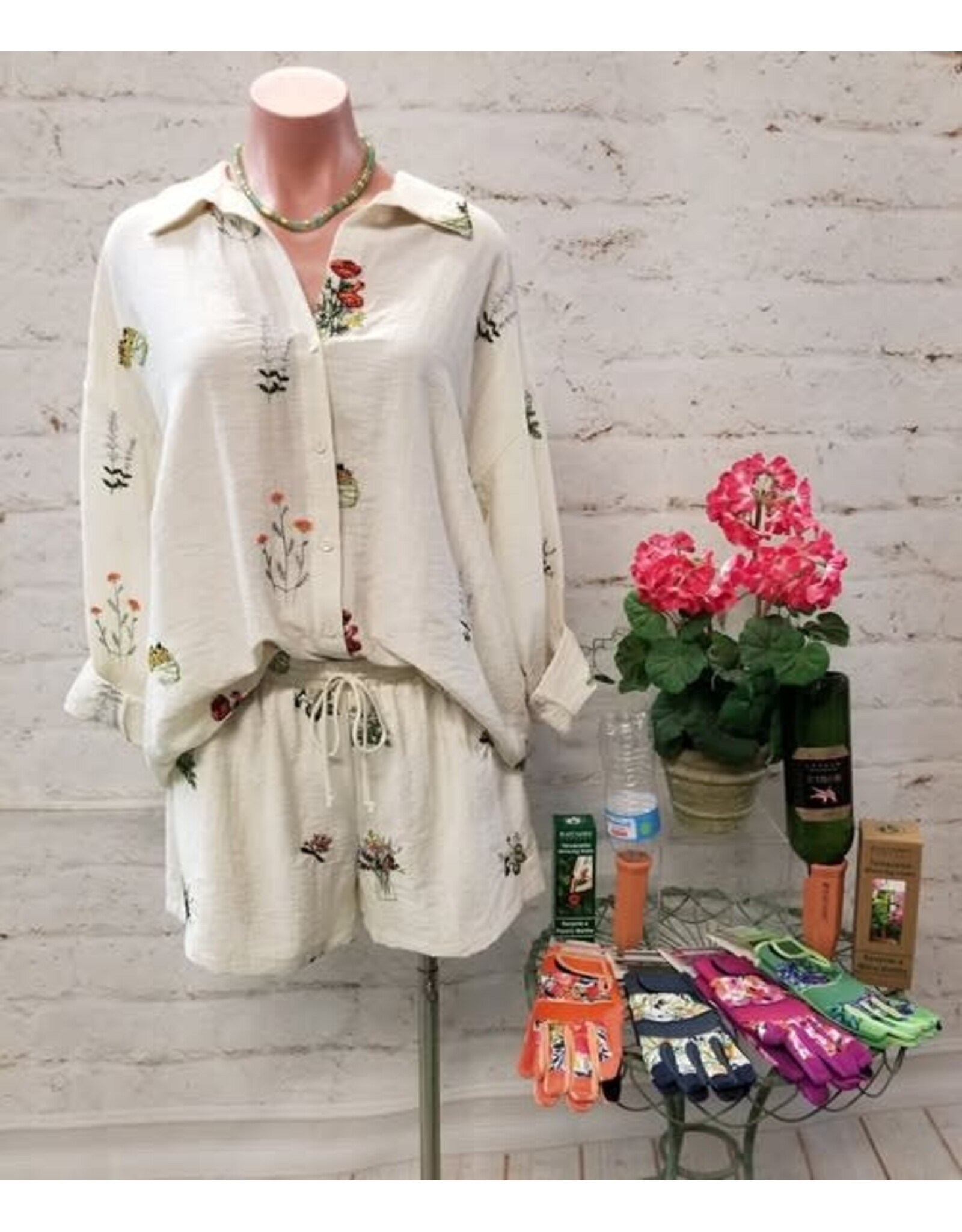 Bouquet Floral Embroidered Set