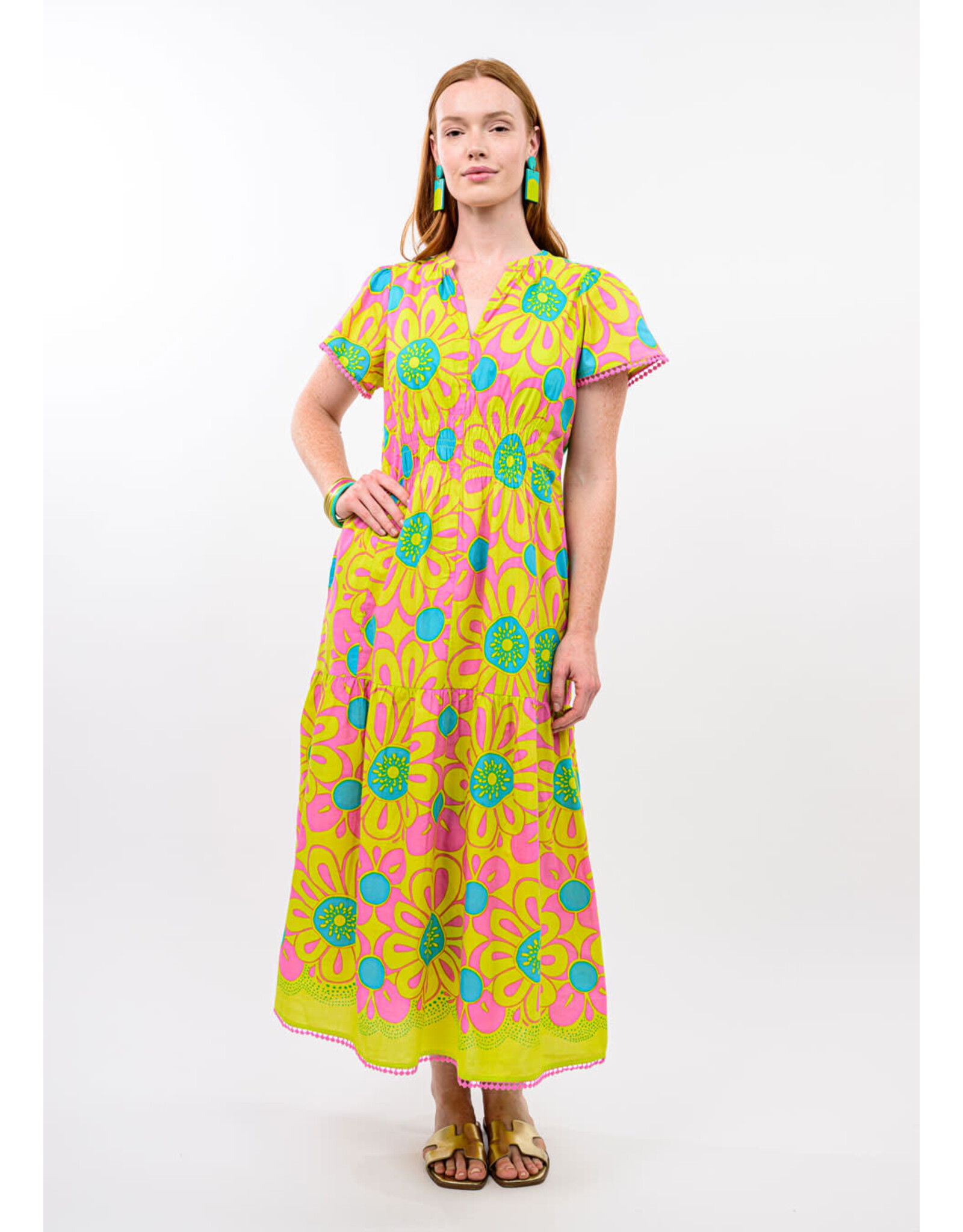 Ivy Jane Uncle Frank Daisy Border Dress Citron