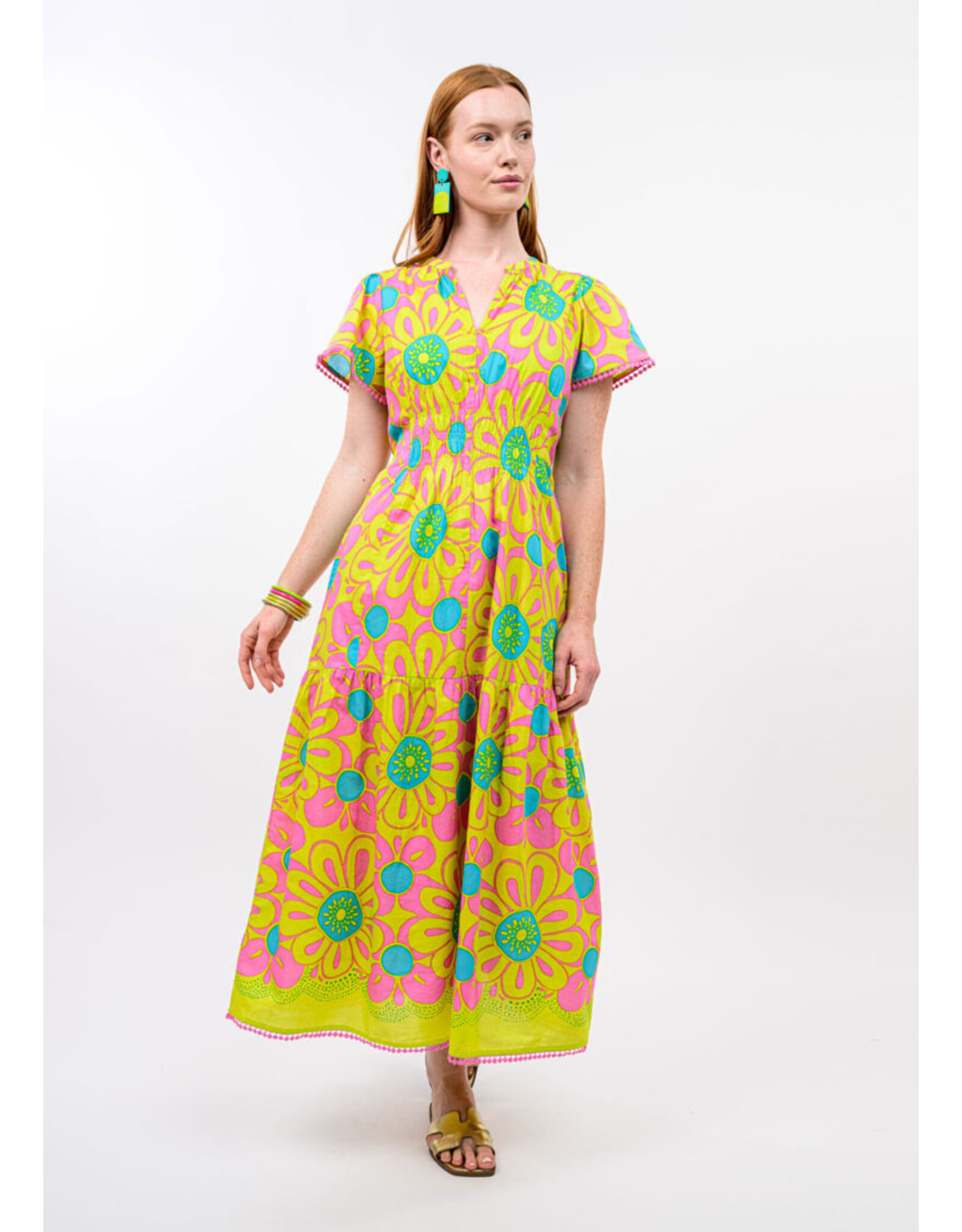Ivy Jane Uncle Frank Daisy Border Dress Citron