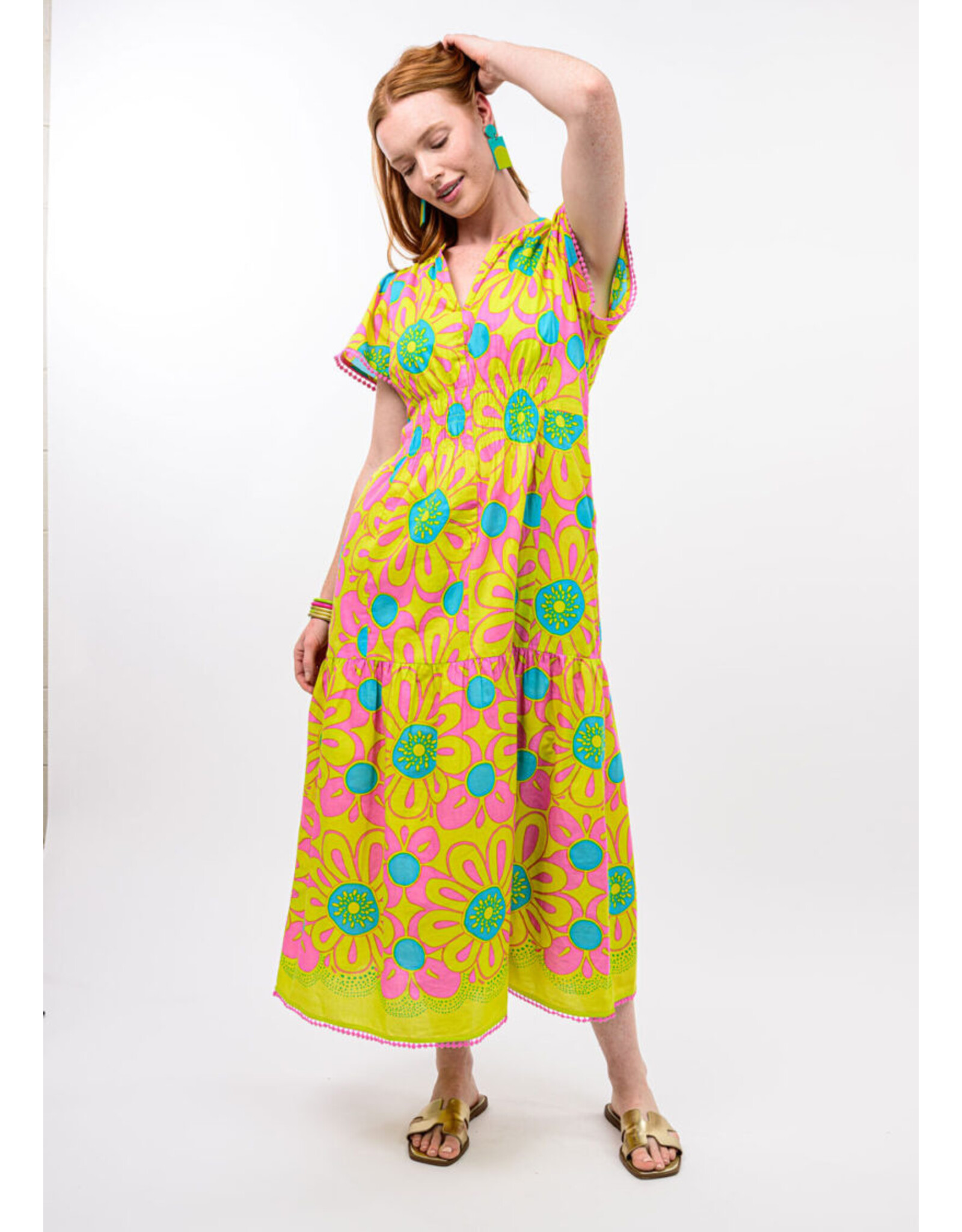 Ivy Jane Uncle Frank Daisy Border Dress Citron