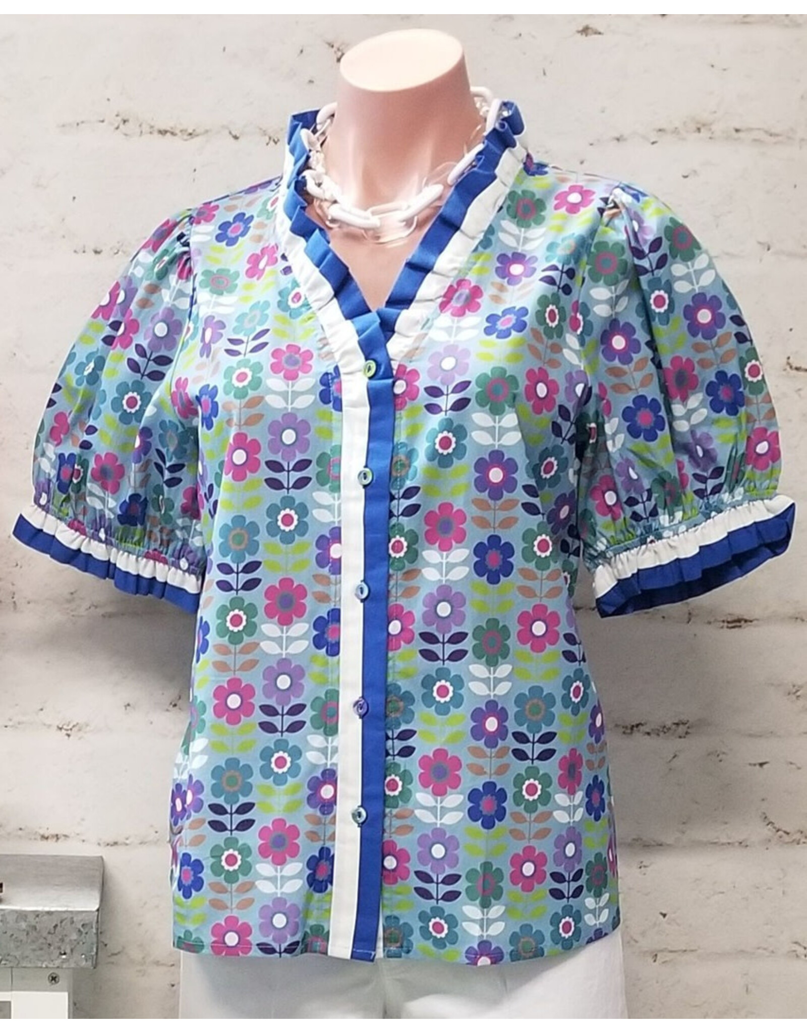 Daisy FLower Power Top Blue