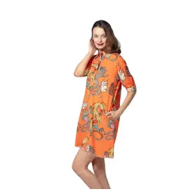 Dizzy Lizzie Chatham Dress Orange Dragon Print