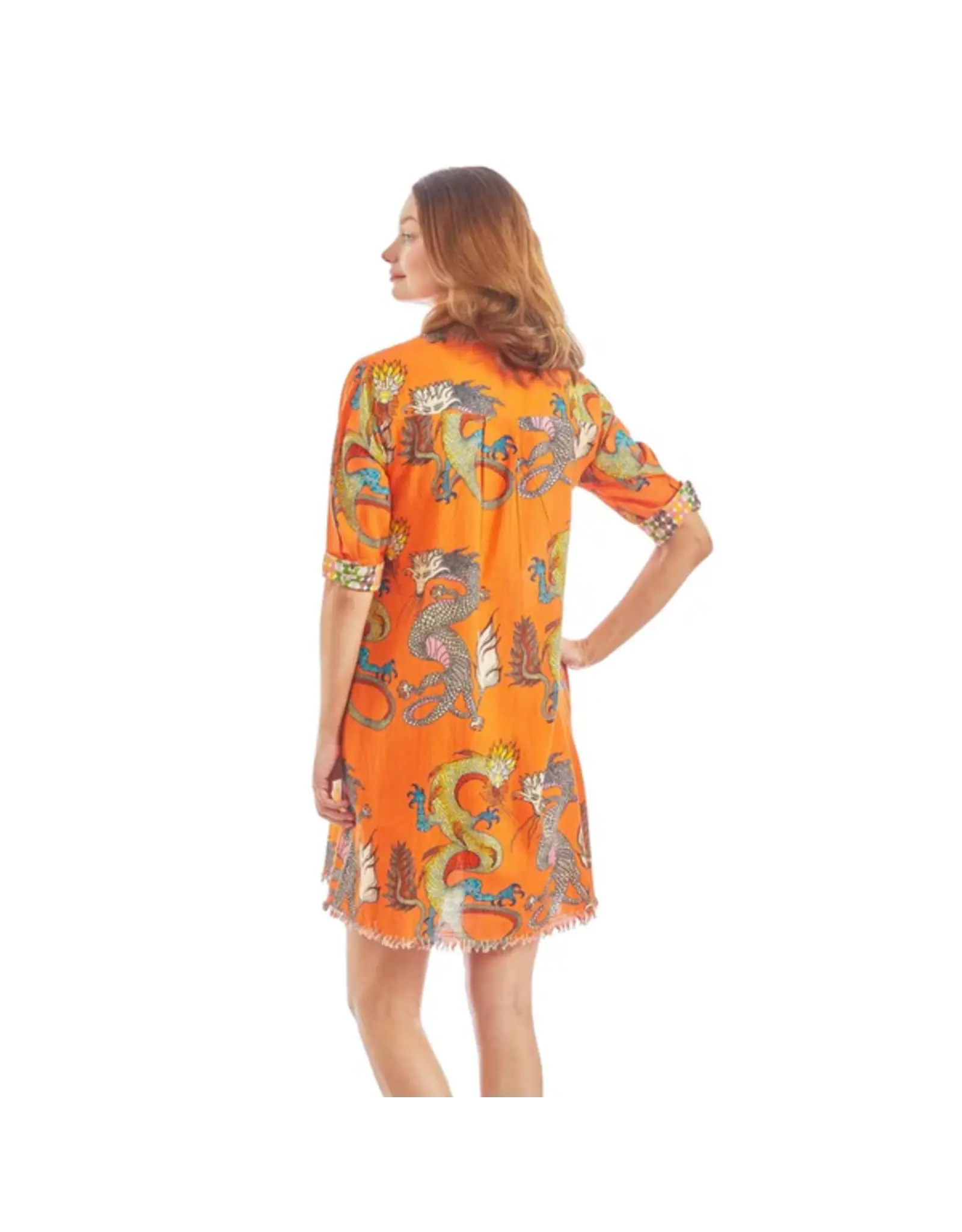 Dizzy Lizzie Chatham Dress Orange Dragon Print