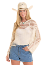 Rock & Roll Denim Open Knit Sweater Natural