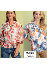 Gayle Floral Button Down Top