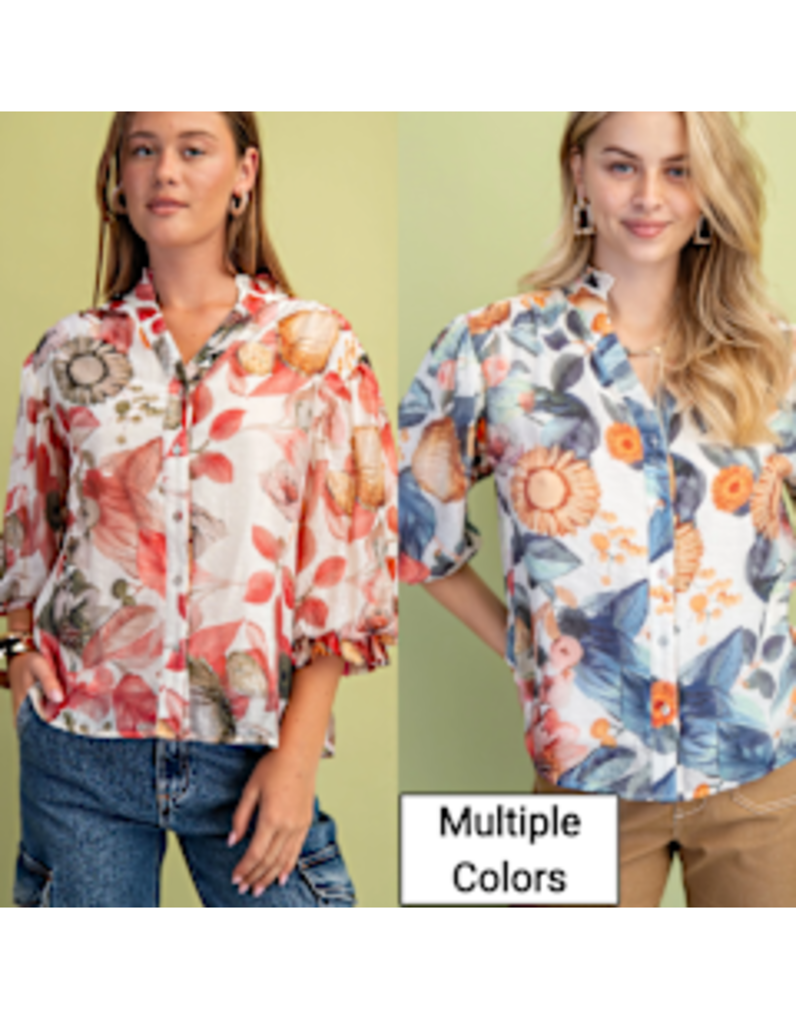 Gayle Floral Button Down Top