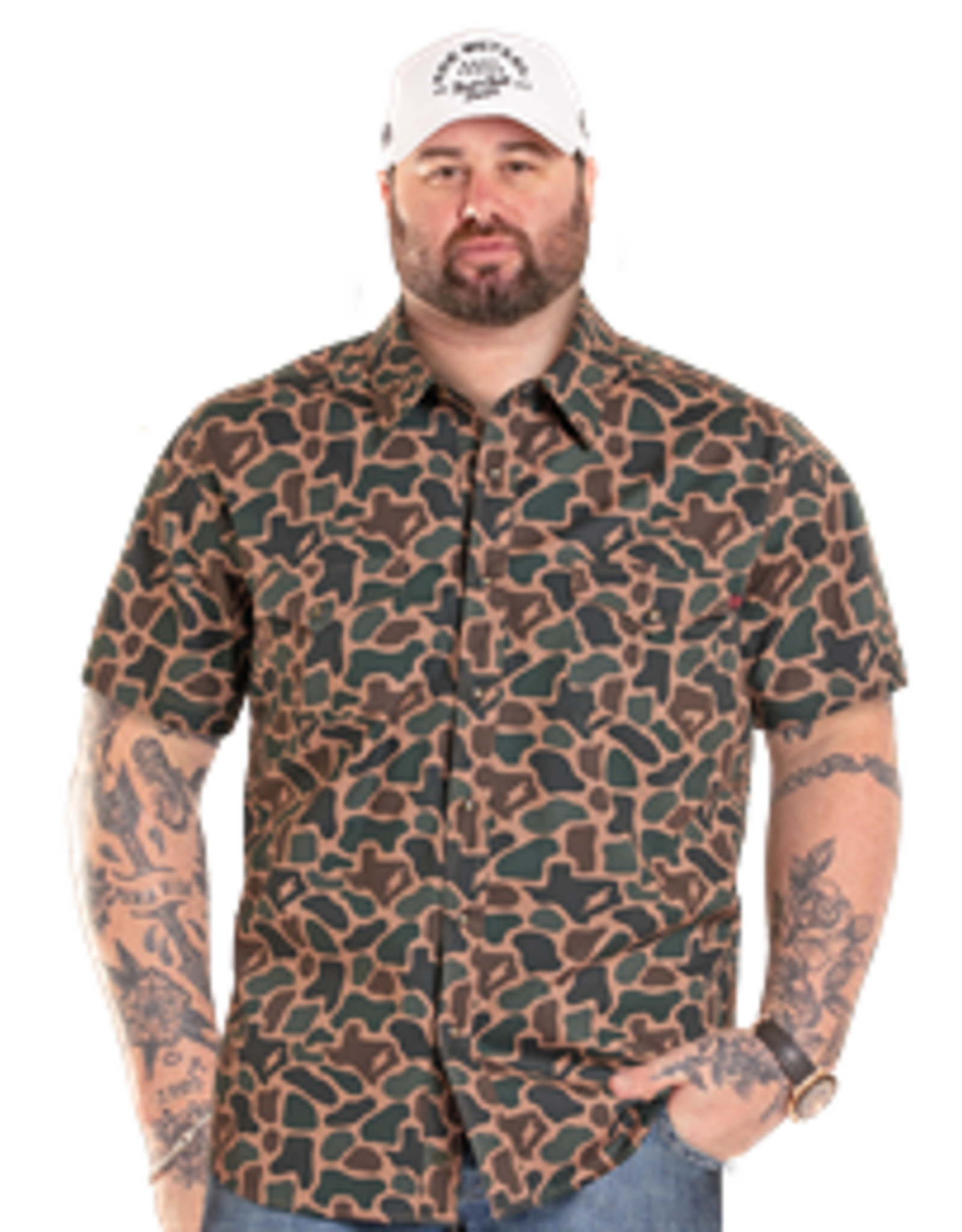 Rock & Roll Denim KOE X TEK Short Sleeve Shirt Tan Camo