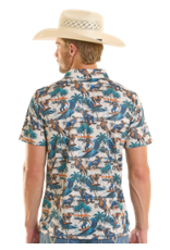 Rock & Roll Denim Novelty Printed Polo Natural