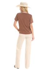 Rock & Roll Denim Boot Stitch T Shirt Mahogany