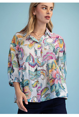 Florence Flounce Top Ivory Mint