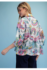 Florence Flounce Top Ivory Mint